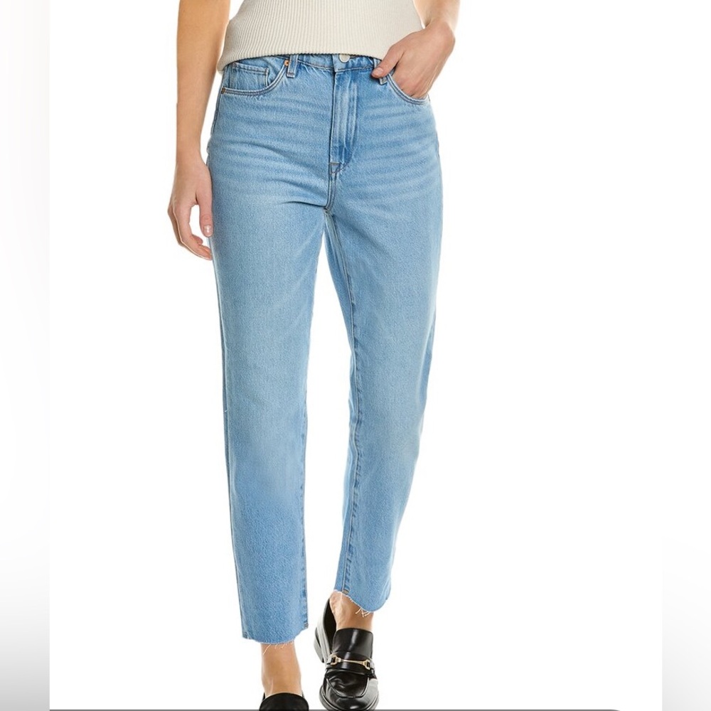 Blank NYC The Madison High Rise Crop Jean Light Wash Adjustable Raw Hem …